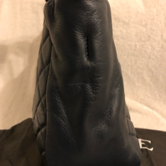 Midnight Blue Quilted Italian Leather Shoulder Bag - Picture 6 of 7